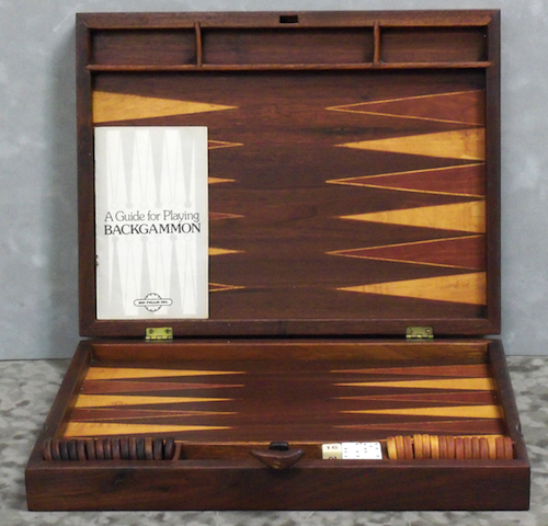 HAND-CRAFTED BACKGAMMON SET
by

ROBERT ARMSTRONG
$550.00